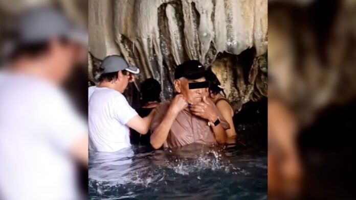 Turista se afeita en las grutas de Tolantongo, desata controversia en redes sociales
